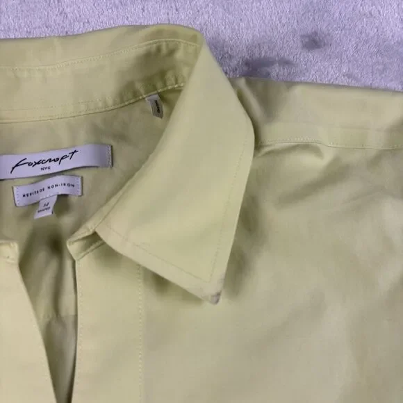 Foxcroft Dress Shirt 3/4 Sleeve Button Up Sz 14 Yellow Cotton Office Casual Top - Picture 13 of 13